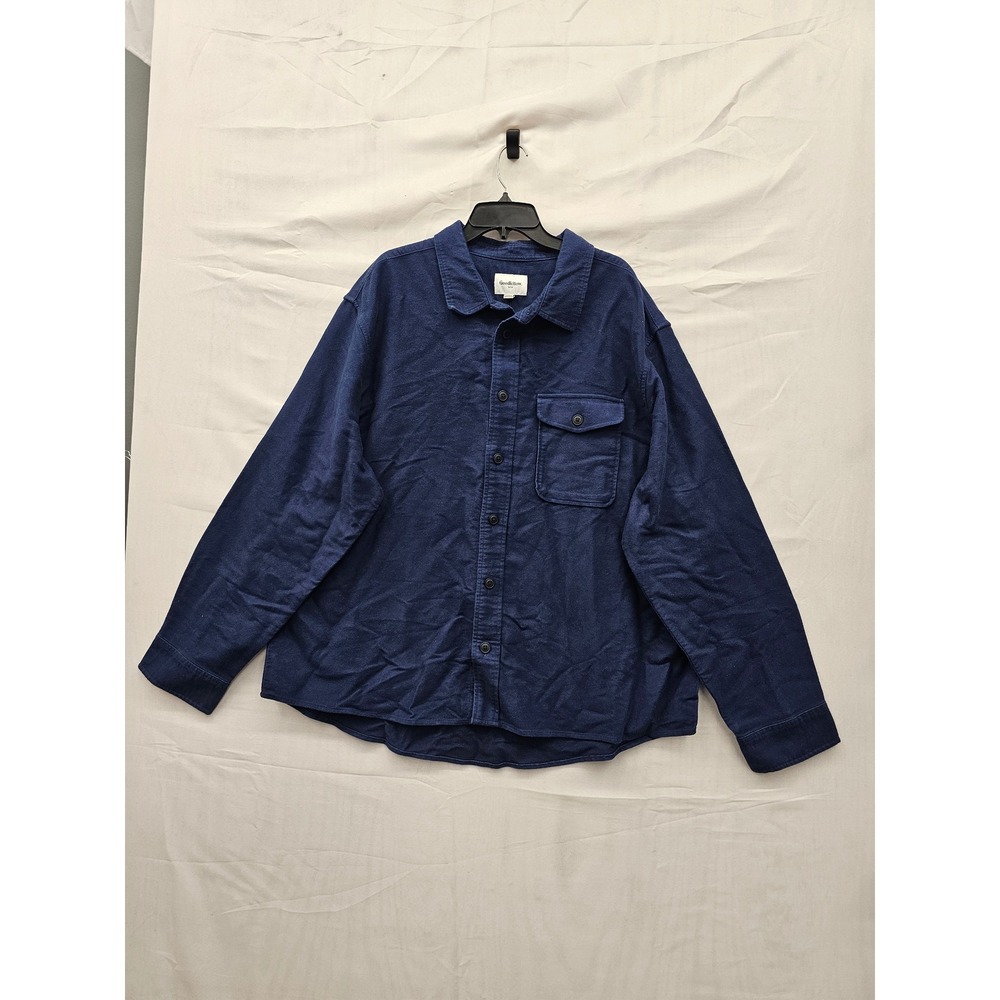 Goodfellow & Co Mens Moleskin Button Down Shirt‎ Blue Cotton Casual Size XXL